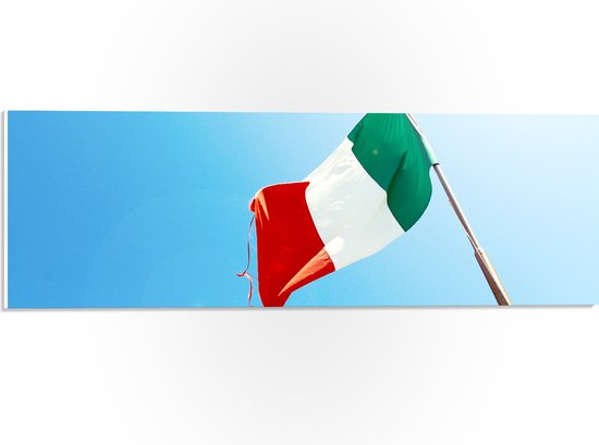 PVC Schuimplaat- Italiaanse Vlag op Stok - 60x20 cm Foto op PVC Schuimplaat