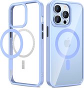 iPhone 13 Pro Magsafe Hoesjes Sierra Blue - Transparant Shockproof Hoesje Case iPhone 13 Pro Blauw - iPhone 13 Pro Transparant Magsafe Hoesje Licht Blauw