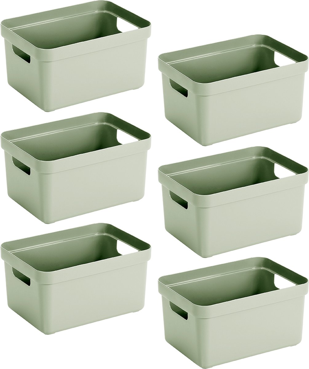 Sunware - Sigma home opbergbox 5L groen - Set van 6