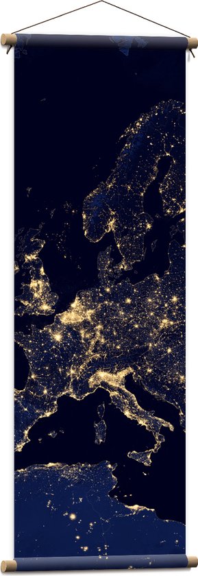 Textielposter - Kaart van Europa - 40x120 cm Foto op Textiel