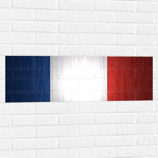 Muursticker - Franse Vlag - 90x30 cm Foto op Muursticker