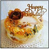 EPIN BV | Gâteau Topper | Gâteau Topper | joyeux anniversaire | Or | Paillettes