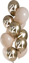Folat - Golden Latte 21 jaar ballonnen (12 stuks)