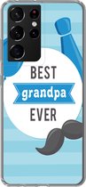 Geschikt voor Samsung Galaxy S21 Ultra hoesje - Spreuken - Best grandpa ever - Quotes - Opa - Siliconen Telefoonhoesje
