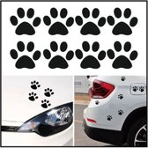 EPIN | Decoratie sticker | Hondenpoot | Klein | 5x5cm | 4 Stuks | Zwart