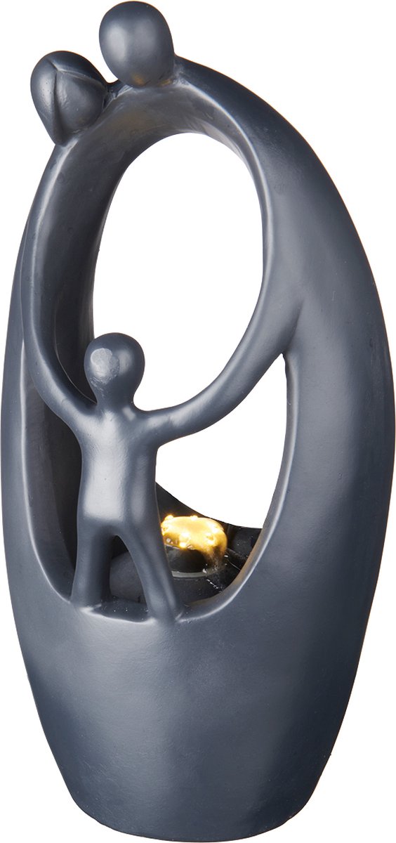 Lumineo Waterornament Family - Polystone - Antraciet - H.35cm - 1 stuk