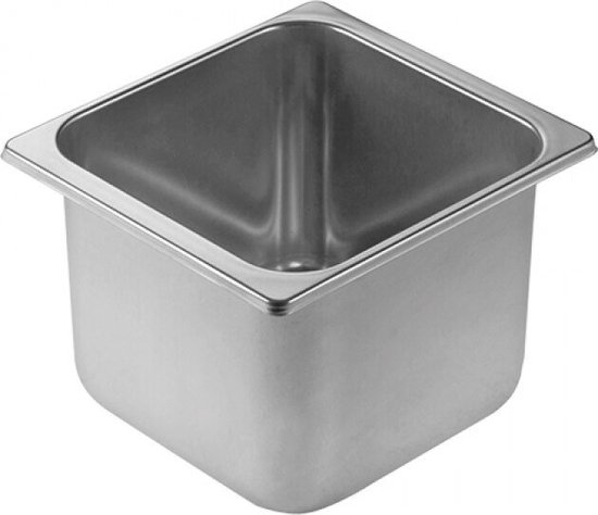 Bacs à crème glacée en acier inoxydable d'une capacité de 2,5 litres et mesurant 18x16,5cm.