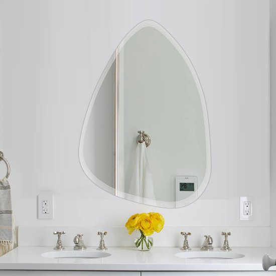Miroir mural SensaHome - Miroir sans cadre - Miroir de salle de bain / Maquillage - Sans monture - 50x70 CM