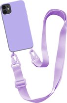 Coque Smartphonica avec cordon large pour iPhone 11 coque arrière en silicone avec intérieur souple - Violet / Back Cover