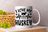 Mok I Love My Huskey - pets - honden - liefde - cute - love - dogs - cats and dogs - dog mom - dog dad - cat mom- cat dad - cadeau - huisdieren - vogels - paarden - kip