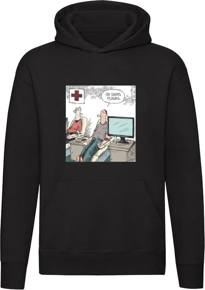 I'm giving plasma Hoodie - strip - plaatje - tv - grapje - dokter - joke - grappig - trui - sweater - capuchon