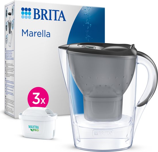 Kraanwater Filteren Kan BRITA Marella Waterfilterkan – 2,4L, Blauw, Inclusief 1 MAXTRA PRO Filter, Voor Heerlijk Zacht Drinkwater 2,4 Liter Blauw Filterkan