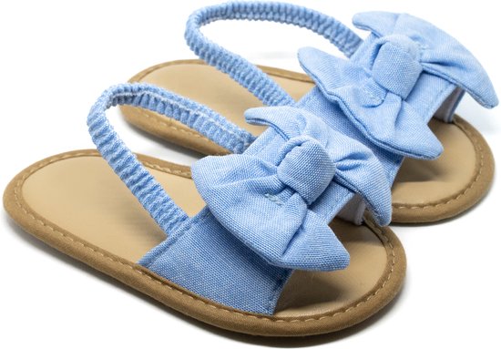 optellen een Verdraaiing Siya Baby - sandalen - meisjes - blauw - strik - maat 18 | bol.com