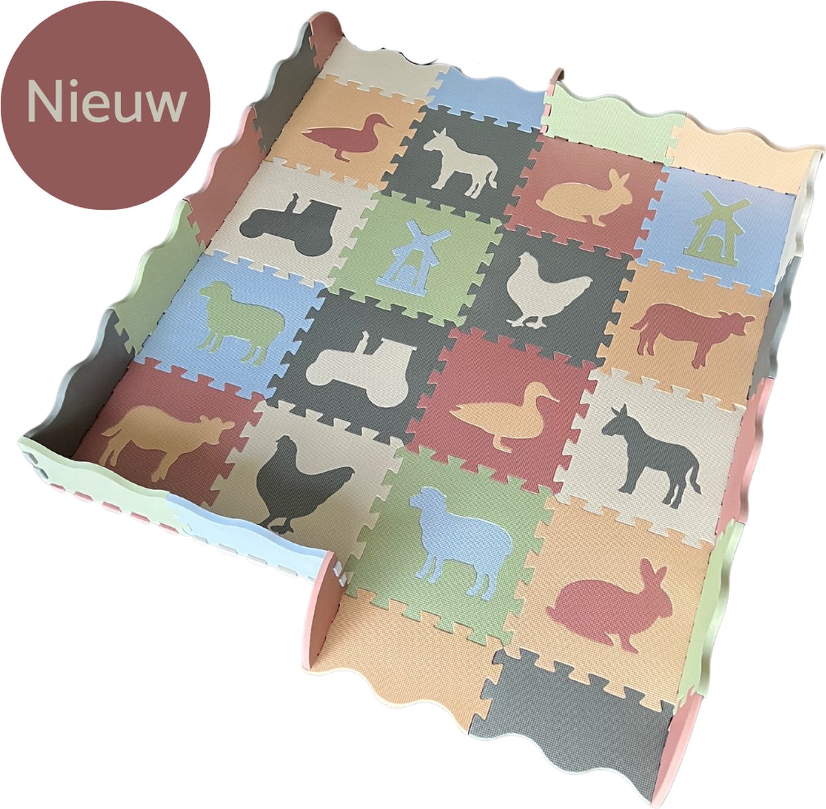 relaxdays speelmat verkeer - puzzelmat - verkeerskleed - speelkleed