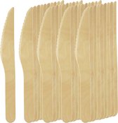 Wegwerp houten messen, ECO bestek (96 stuks)