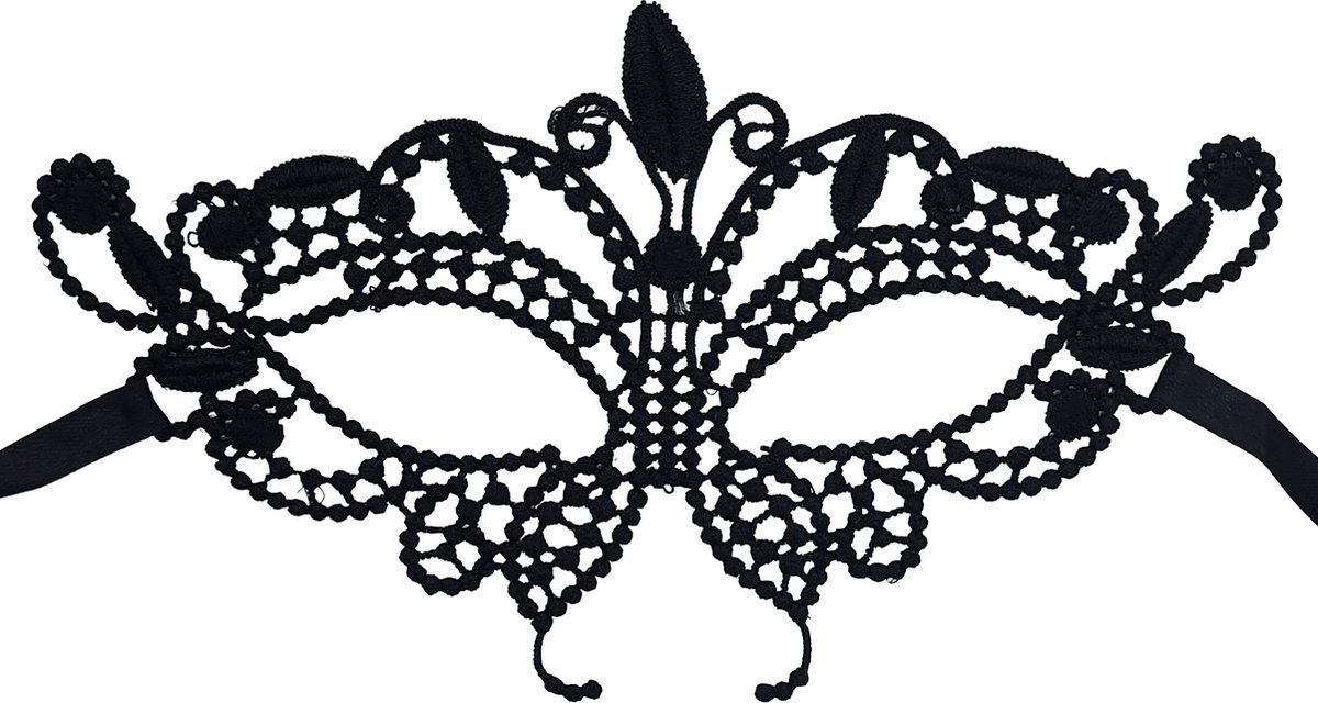 Miresa - Masker MM052 - Sexy kanten masker voor ogen - Zwart
