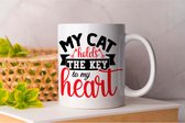 Mok My cat holds the key to my heart - Love Cats - Love Pets - Pets - Only Cats- Huisdier - Kat - Katten - Hond - Honden - Cute - Love Dogs - Valentine
