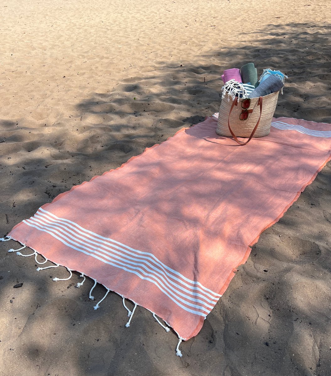 Lantara hamamdoek Provence - Peach Terracotta - 100x200cm