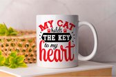 Mok My cat holds the key to my heart- Love Cats - Love Pets - Pets - Only Cats- Huisdier - Kat - Katten - Hond - Honden - Cute - Love Dogs - Valentine