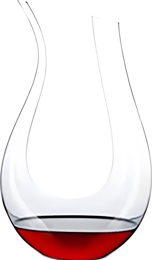 Decanteer karaf - Decanteerkaraf - Luxe Karaf 1,5 L - Wijn Karaf - Wijn Accessoires - U-Vorm - Kristal glas - Kerstcadeau