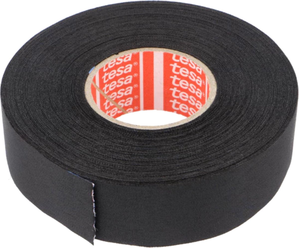TESA Linnentape PET-wol - 25 mm breed - 260 um dik - Tot 150 graden - 25 meter - zwart