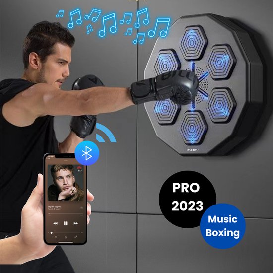 Machine de boxe de musique intelligente Équipement électronique  d'entraînement de boxe mural LED Cible de boxe pour adultes et enfants,  prend en charge Bluetooth, réglage de la vitesse, mode de mesure 