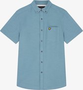 Lyle & Scott Cotton Slub Short Sleeve Shirt Heren - Vrijetijds blouse - Lichtblauw - Maat S