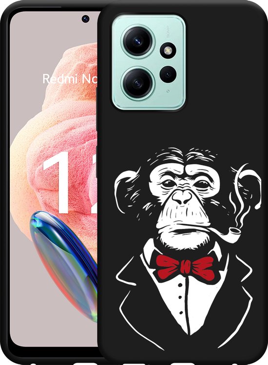 Smoking Redmi Cazy Hoesje Zwart geschikt voor Xiaomi Redmi Note 12 4G Smoking Chimp | bol