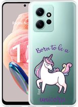 Cazy Hoesje geschikt voor Xiaomi Redmi Note 12 4G Born to be a Unicorn