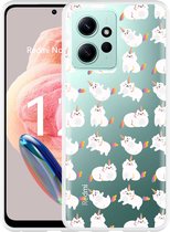 Cazy Hoesje geschikt voor Xiaomi Redmi Note 12 4G Unicorn Cat