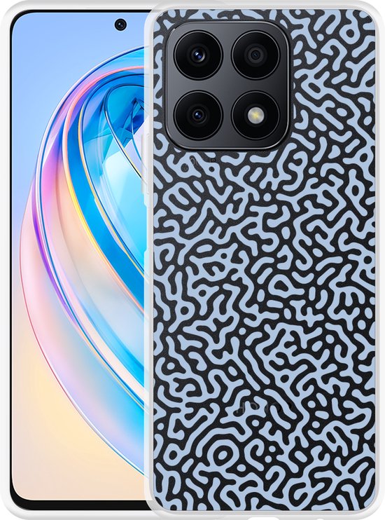 Cazy Hoesje Geschikt Voor Honor X8a Blauwe Doodle Bol