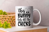 Mok Bunny Gets All The Chicks - pets - honden - liefde - cute - love - dogs - cats and dogs - dog mom - dog dad - cat mom- cat dad - cadeau - huisdieren - vogels - paarden - kip