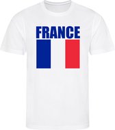 WK - Frankrijk - France - T-shirt Wit - Voetbalshirt - Maat: 158/164 (XL) - 12 - 13 jaar - Landen shirts