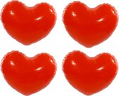 Opblaasbaar hart - 10x - rood - pvc - B45 x H35 cm - Valentijnsdag versiering