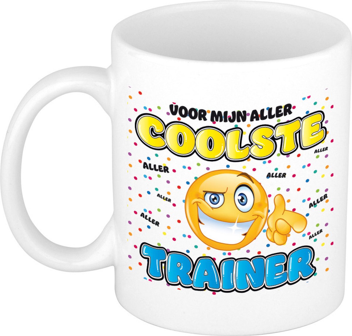 Bellatio Decorations cadeau mok voor trainer - grappig - keramiek - 300 ml - coolste trainer