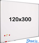 Tableau blanc 120x300 cm - Acier laqué - Magnétique - Tableau magnétique - Tableau mémo - Tableau de planification - Tableau noir - avec kit de montage