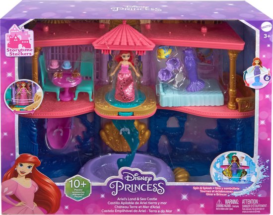 Doos van Disney Prinses Ariels kasteel met Ariel pop en accessoires