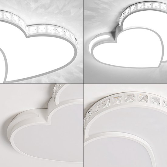 YZSJ Plafondlamp, led, dimbaar, modern, hart, acryl, kinderkamerlamp, voor jongens en meisjes, plafondlicht, cartoon, kroonluchter, kinderen, plafondlicht, binnen, slaapkamer, decoratieve lamp, goud
