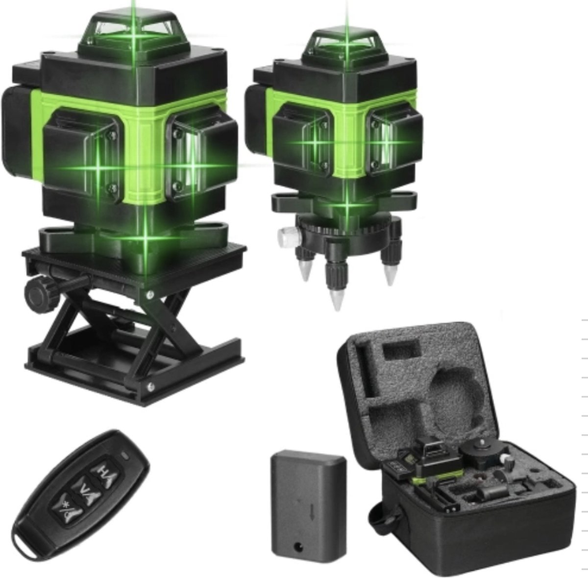 Maxlight - Laserwaterpas - Zwart Groen Waterpas - Professioneel voor bouwwerkzaamheden 3D-4D 12 lijnen - Maxlight
