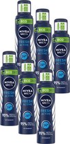 NIVEA MEN Ecodeo Fresh Active Deodorant - 95% ingrediënten van natuurlijke oorsprong - 24 uur bescherming - Infinifresh - 6 x 125 ml