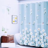 Rideau de douche polyester rideau de douche impression numérique épaissi étanche salle de bain rideau balcon rideau y compris anneaux 180x200cm (marguerite)