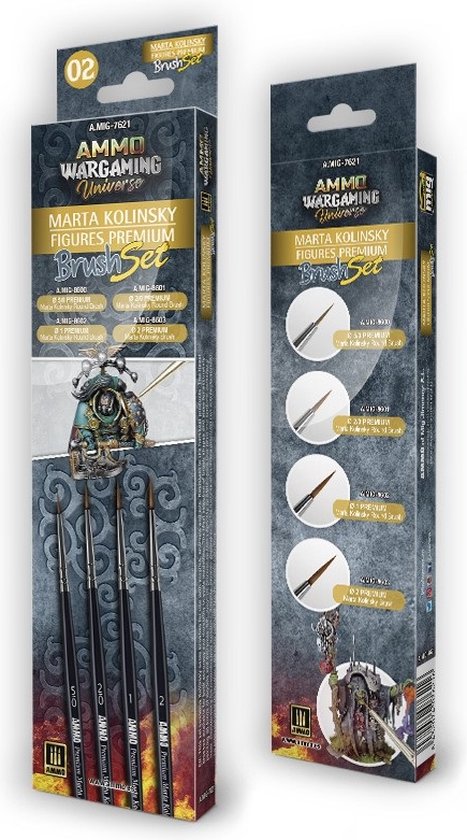 AMMO MIG 7621 Jeux de guerre Marta Kolinsky Figures Premium - Set de pinceaux Pinceau(s)