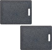 2x Planches à découper rectangulaires anthracite en plastique 36 cm - Zeller - Matériel de cuisine - Matériel de cuisine - Planches à découper à Planches à découper en plastique