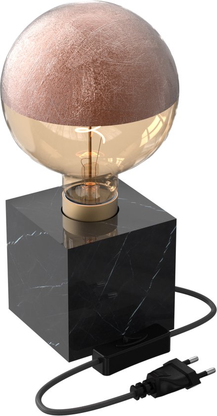 Calex Lampe de table Marbre Carré - E27 - Zwart - Excl. Source de lumière