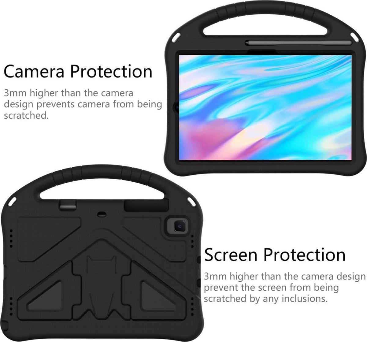 Tablethoes geschikt voor Samsung Galaxy Tab S6 Hoesje - ShockProof Kids Case - Zwart