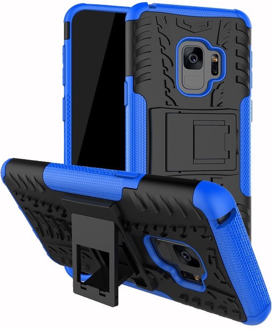 Coverup Rugged Kickstand Back Cover - Geschikt voor Samsung Galaxy S9 Hoesje - Blauw