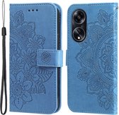 Coverup Mandala Bloemen Book Case - Geschikt voor OPPO A98 Hoesje - Blauw