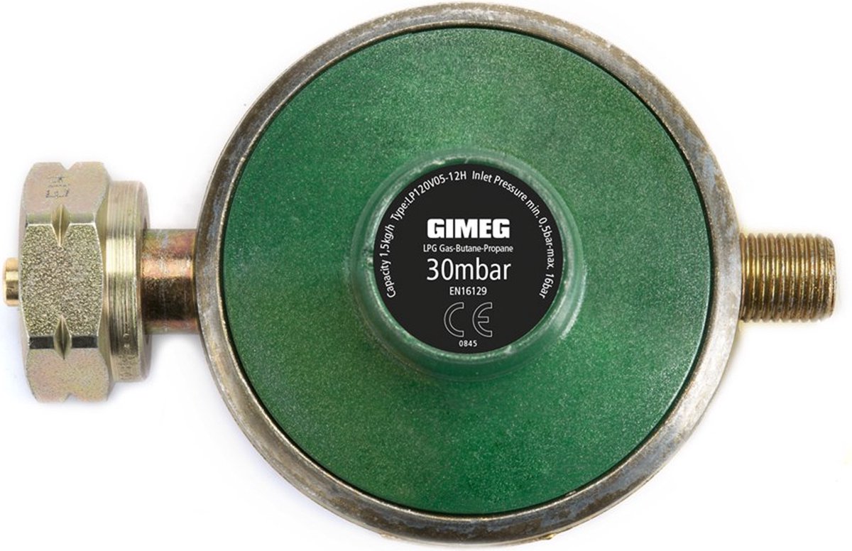 Gimeg gasdrukregelaar Universeel 30 mbar Kombi X 1/4 inch links