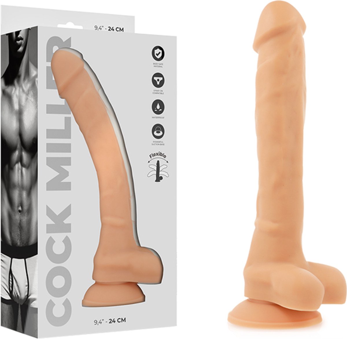 Goedkoopste COCK MILLER | Cock Miller Silicone Density Articulable Cocksil 24 Cm | Big Dildo | Sex Toy for Woman | Premium Dildo | Huge Dildo | Sex Toy for Man | Flexible Dildo | Sex Toy