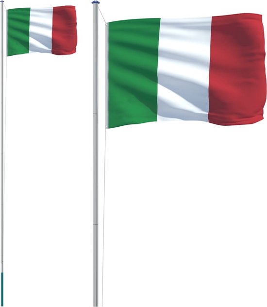vidaXL Vlag met vlaggenmast Portugal 6,08 m aluminium - Vlaggen en Wimpels